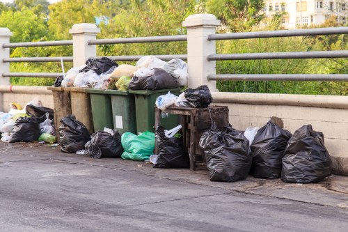 Residential waste collection truck in Cricklewood