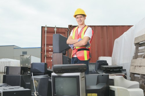 Segregated green waste and rubbish ready for transport